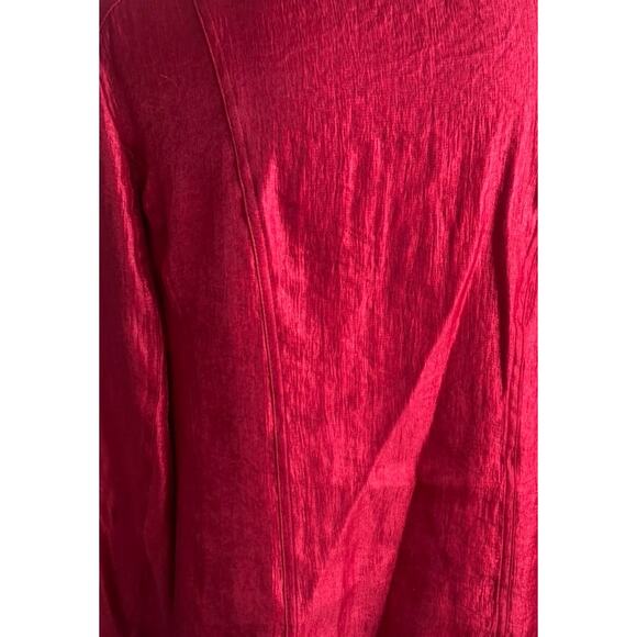 Chico's Size 2 Jacket Large Red Full Zip Rayon Polyester Nylon - Picture 8 of 10
